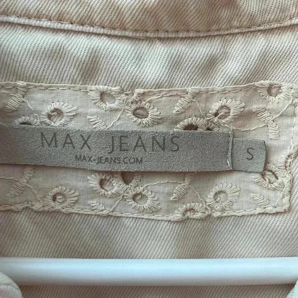 ❤️2/$30❤️[S]Max Jeans Cream Pink  100%Tencel Jacket - Picture 8 of 8